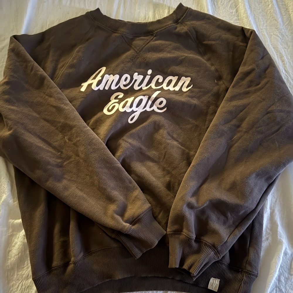American Eagle Outfitters Dark Brown Crewneck Sweater